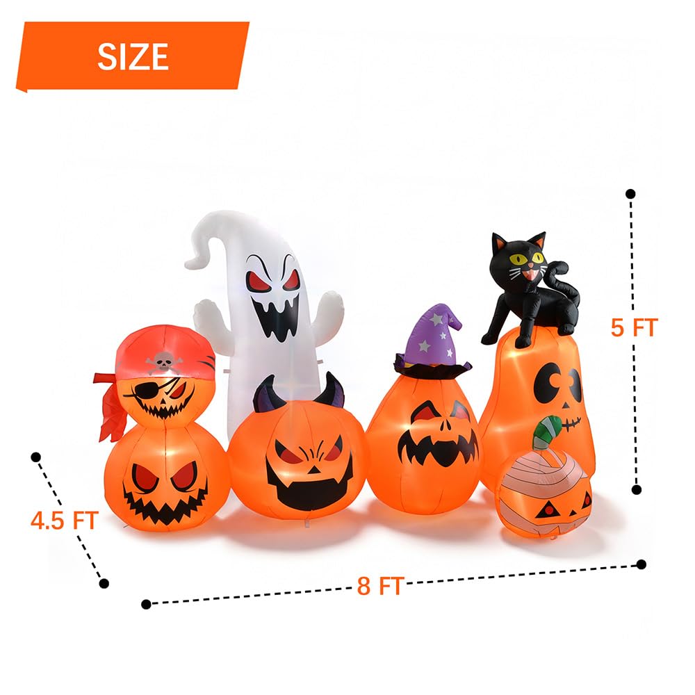 8 FT Inflatable Pumpkin Patch Yard Décor C652