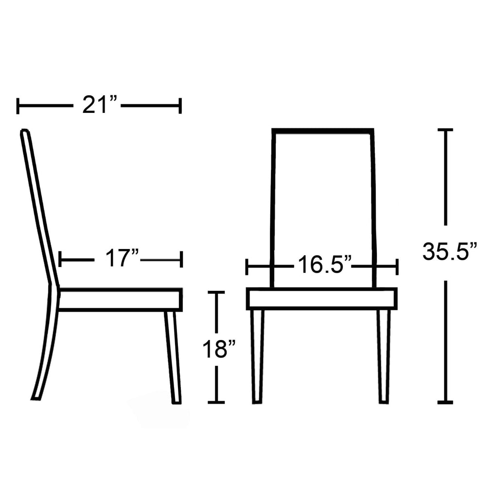 Solid Wood Leatherette Parson Chair Set of 2 G952
