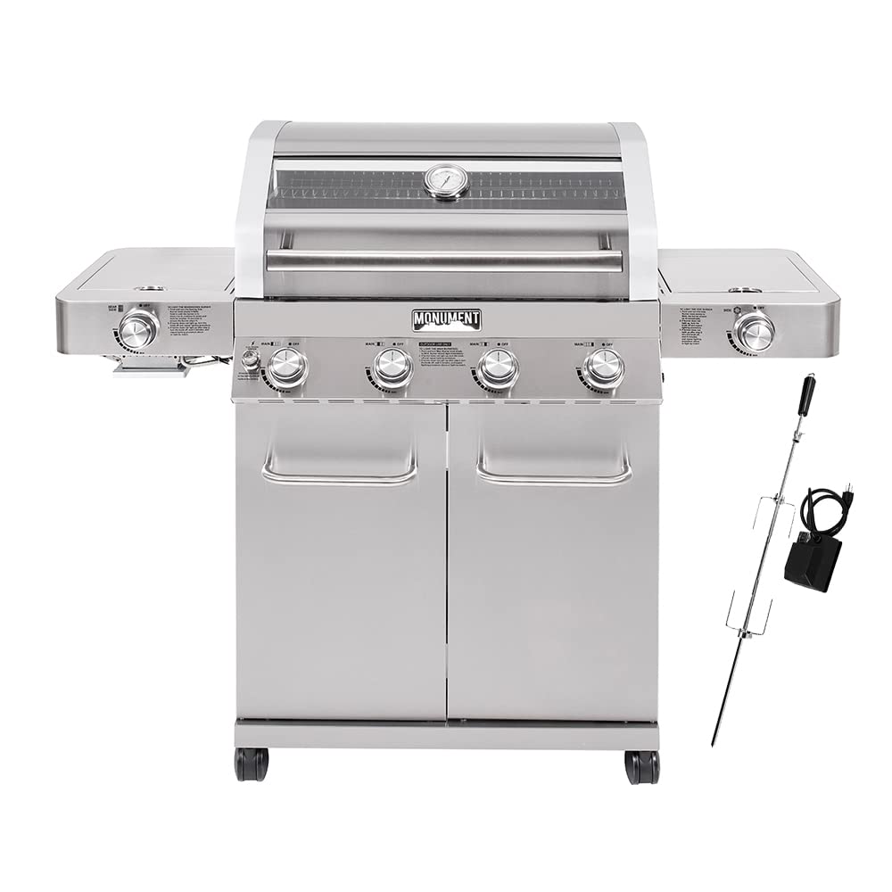 4-Burner Propane Gas Grill Stainless Steel with Side Burners K99744