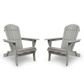 Folding Adirondack Chair Set of 2 HDPE All-Weather Outdoor Chair with Cup Holder M4232