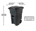 64 Gallon Garbage Cans Trash Cans with Wheels and Lid T7991