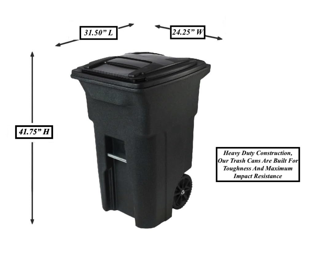 64 Gallon Garbage Cans Trash Cans with Wheels and Lid T7991