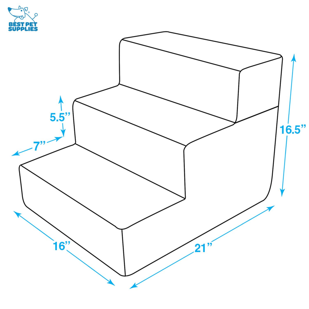 Foldable 3-Step Dog Stair and Pet Ramp Y23943