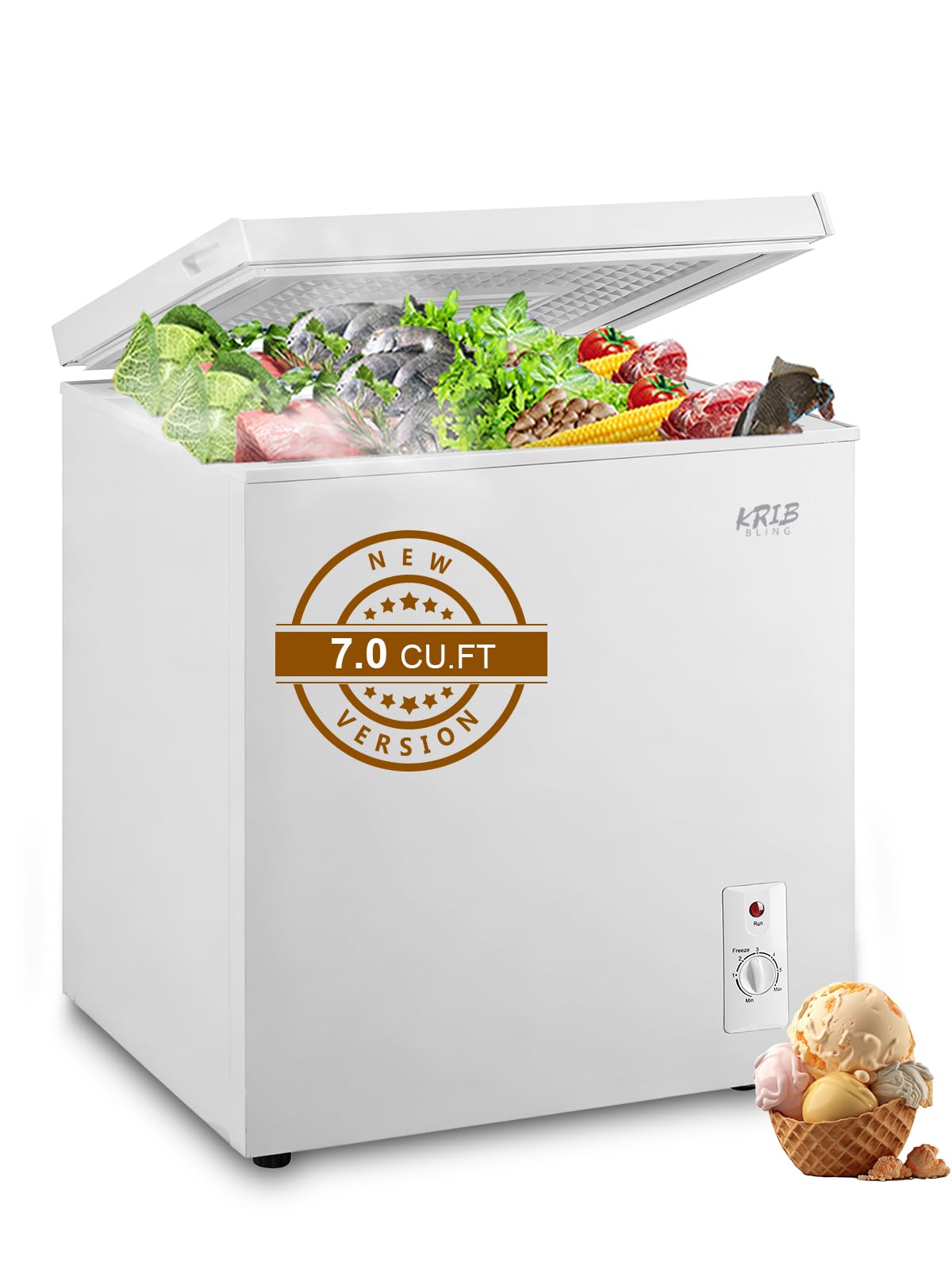7.0 Cu.Ft White Mini Chest Freezer V61527