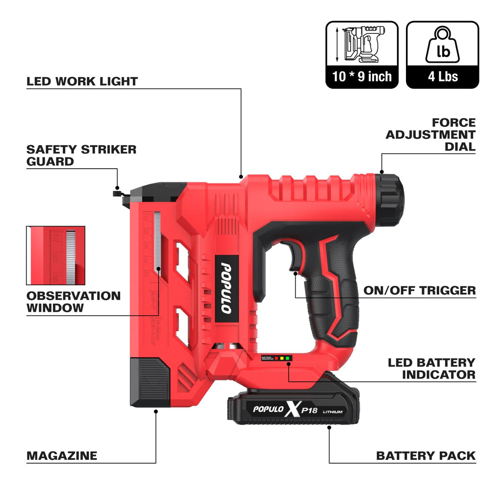 18 Gauge 2 In 1 Cordless Brad Nailer Stapler D54100