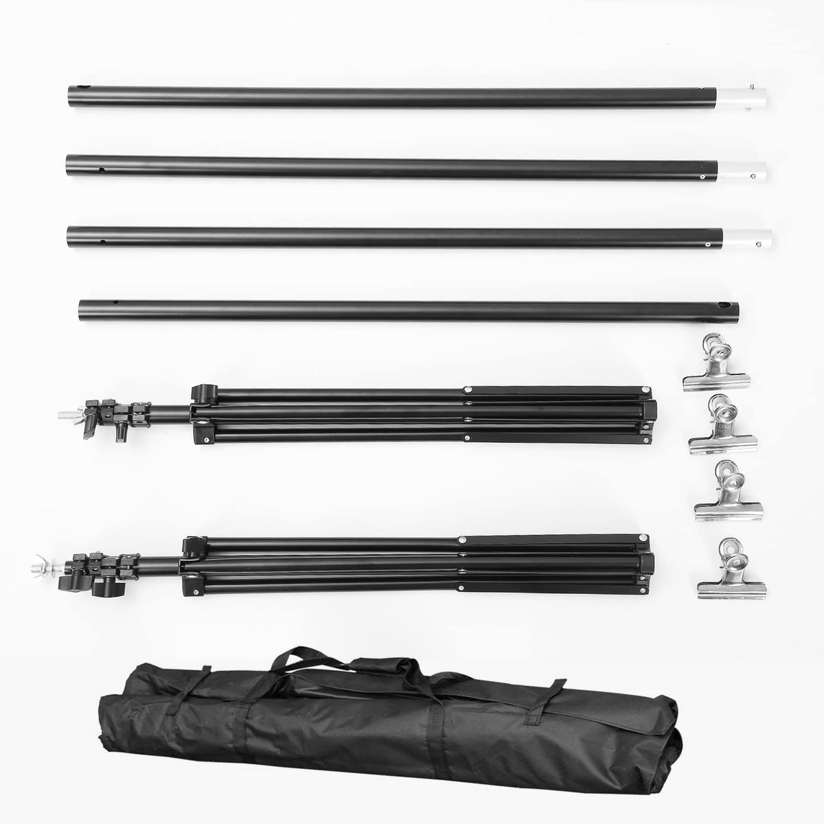 10ft Adjustable Backdrop Stand Kit with Clamps & Carry Bag Z2023