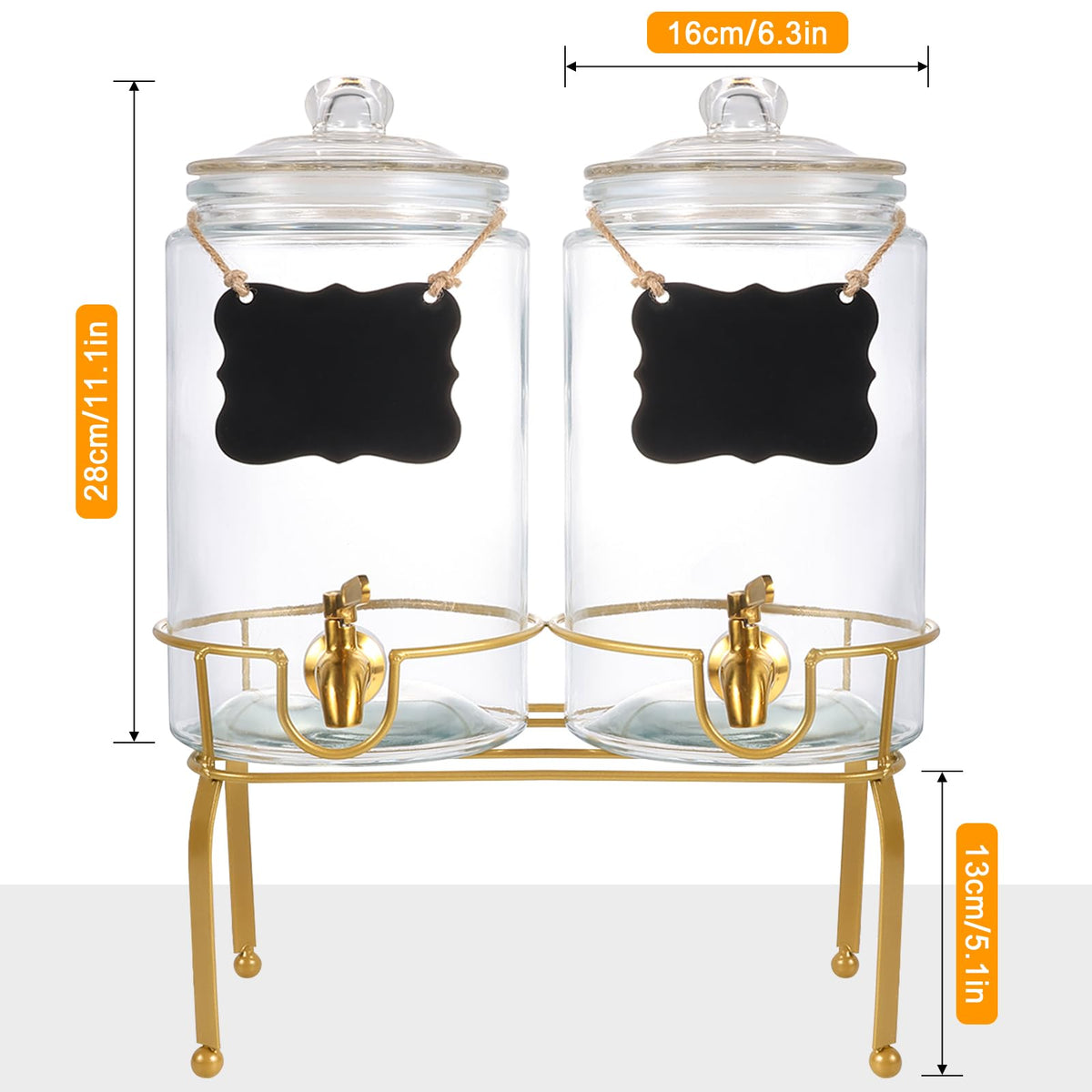 2 Pack 1 Gallon Beverage Dispenser with Stand P71055