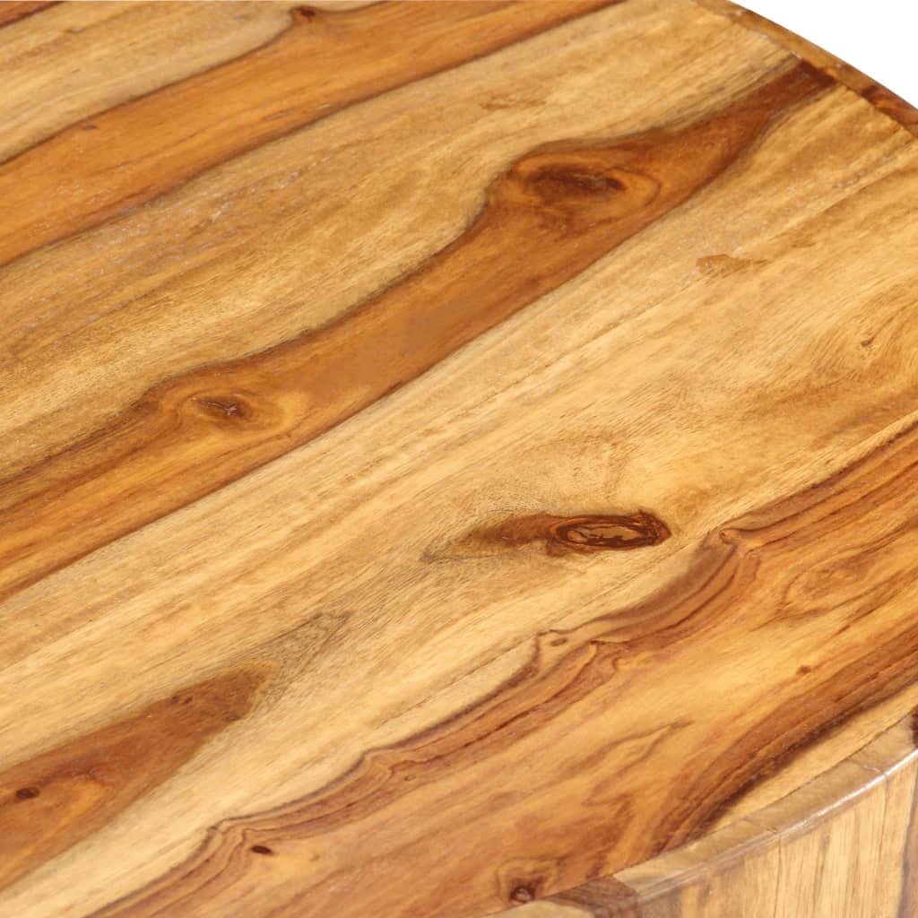 Round Coffee Table 25.6"x11.8" Solid Sheesham Wood I9668