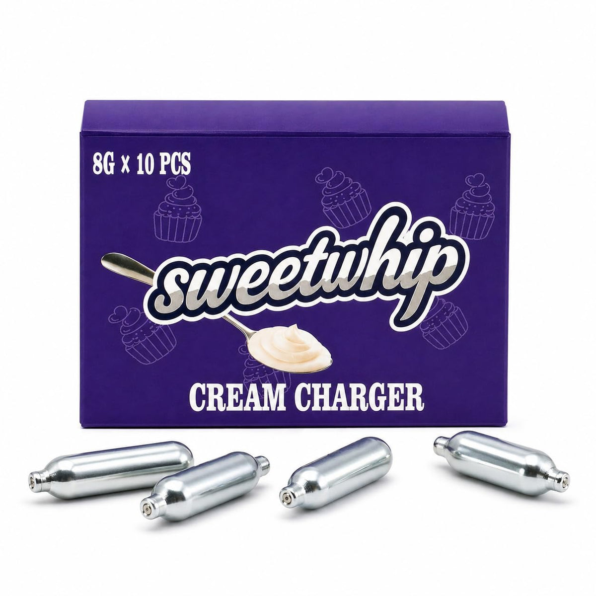 Whipped Cream Charger 10-Pack 8g Nitrous Oxide Cartridges B33207