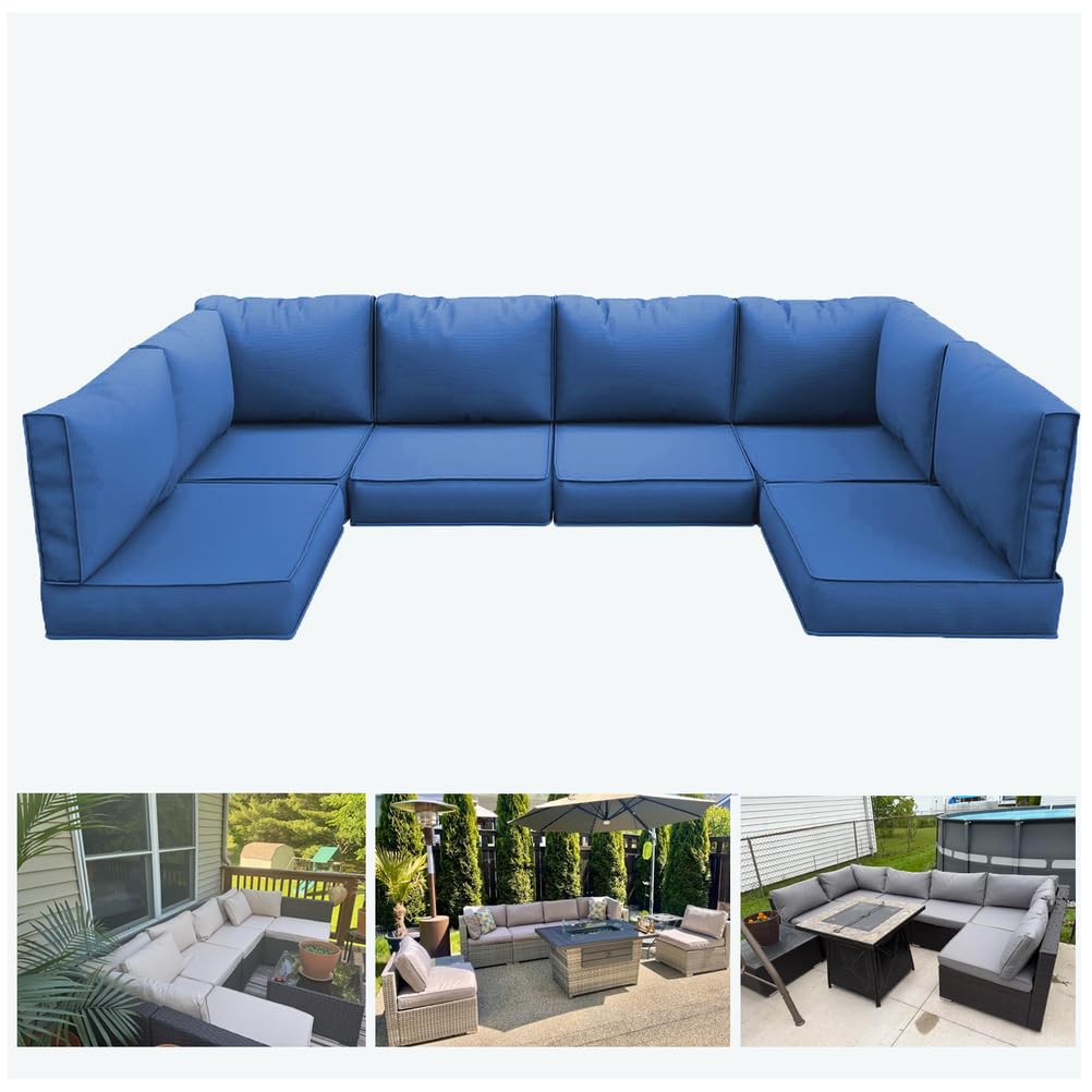 14-Piece Light Blue Outdoor Replacement Cushions M811