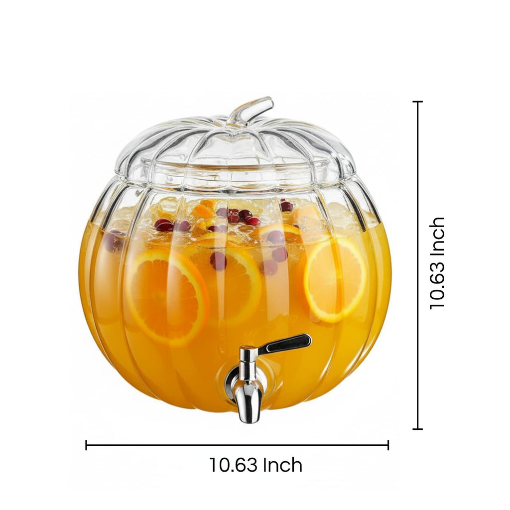 Glass Pumpkin Drink Dispenser 2 Gallon F212