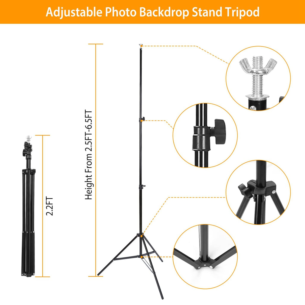 10ft Adjustable Backdrop Stand Kit with Clamps & Carry Bag Z2023