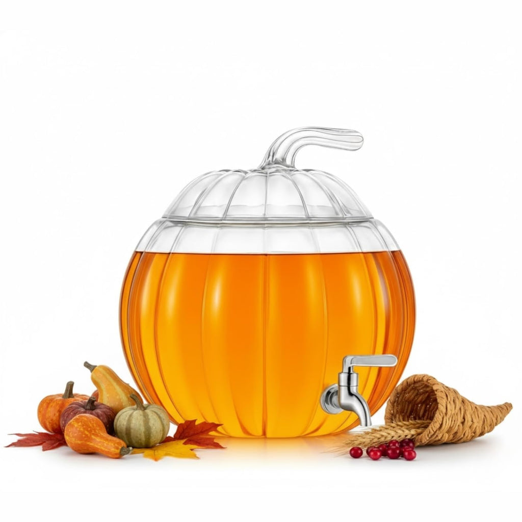 Glass Pumpkin Drink Dispenser 2 Gallon F212
