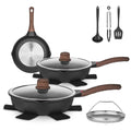 12 Pc Nonstick Deep Frying Pan Cookware Set G83221