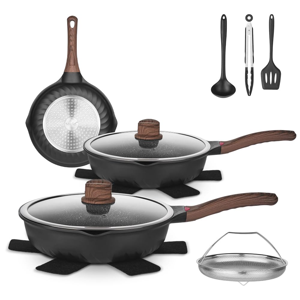 12 Pc Nonstick Deep Frying Pan Cookware Set G83221