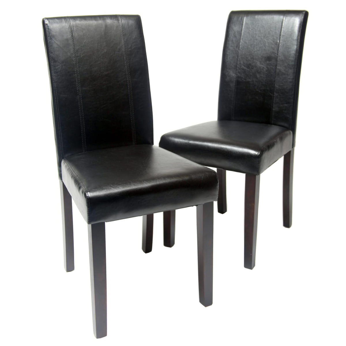 Solid Wood Leatherette Parson Chair Set of 2 G952