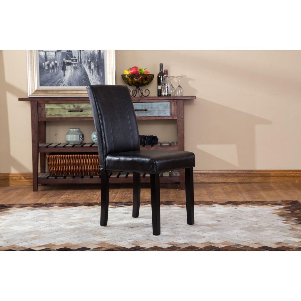 Solid Wood Leatherette Parson Chair Set of 2 G952