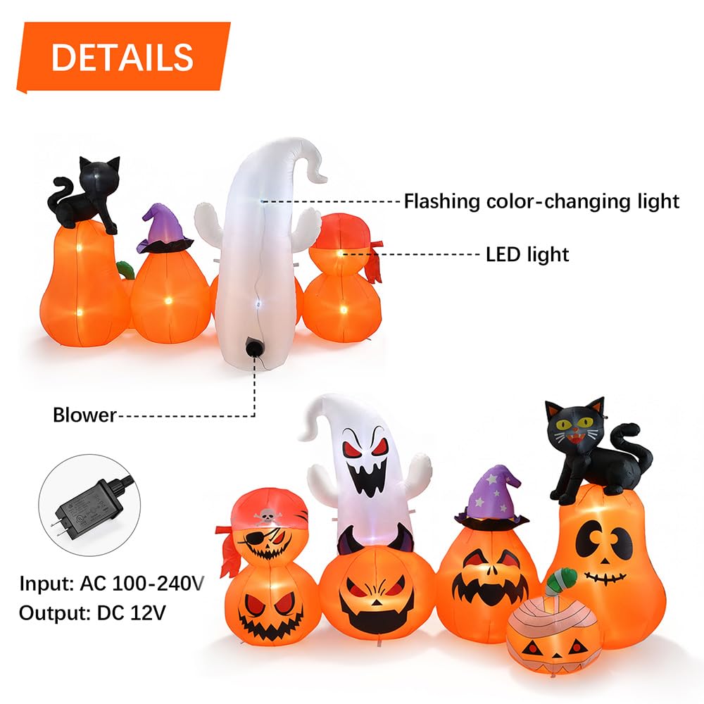 8 FT Inflatable Pumpkin Patch Yard Décor C652