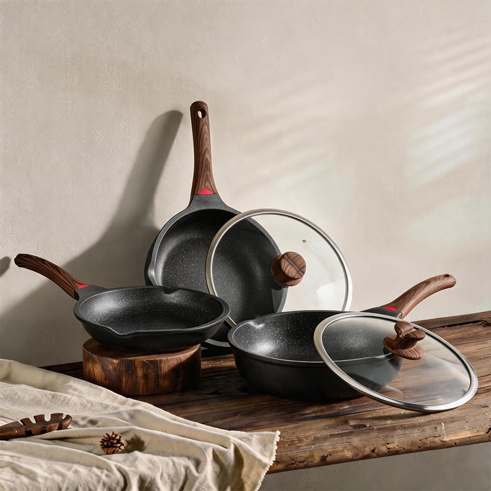 12 Pc Nonstick Deep Frying Pan Cookware Set G83221