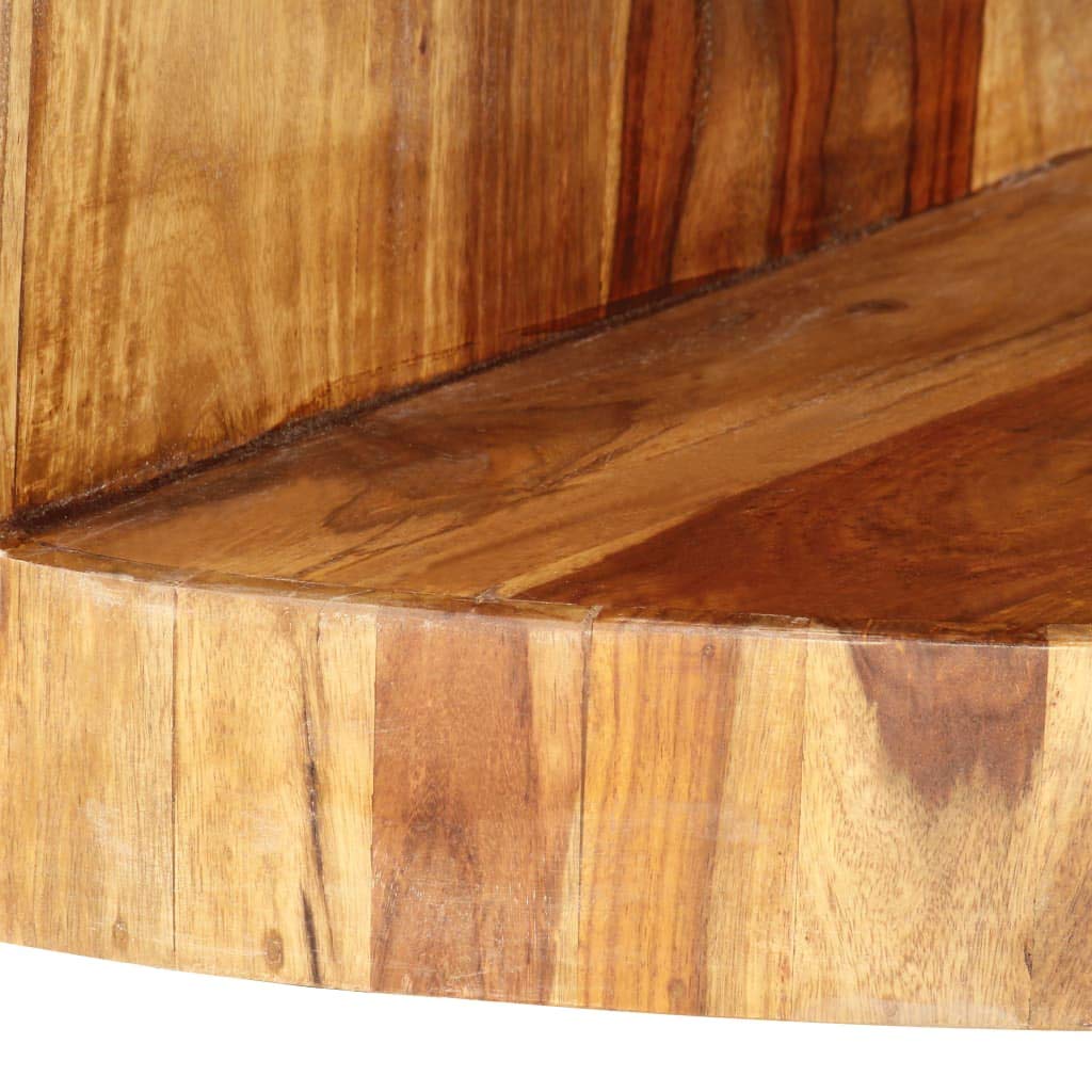 Round Coffee Table 25.6"x11.8" Solid Sheesham Wood I9668