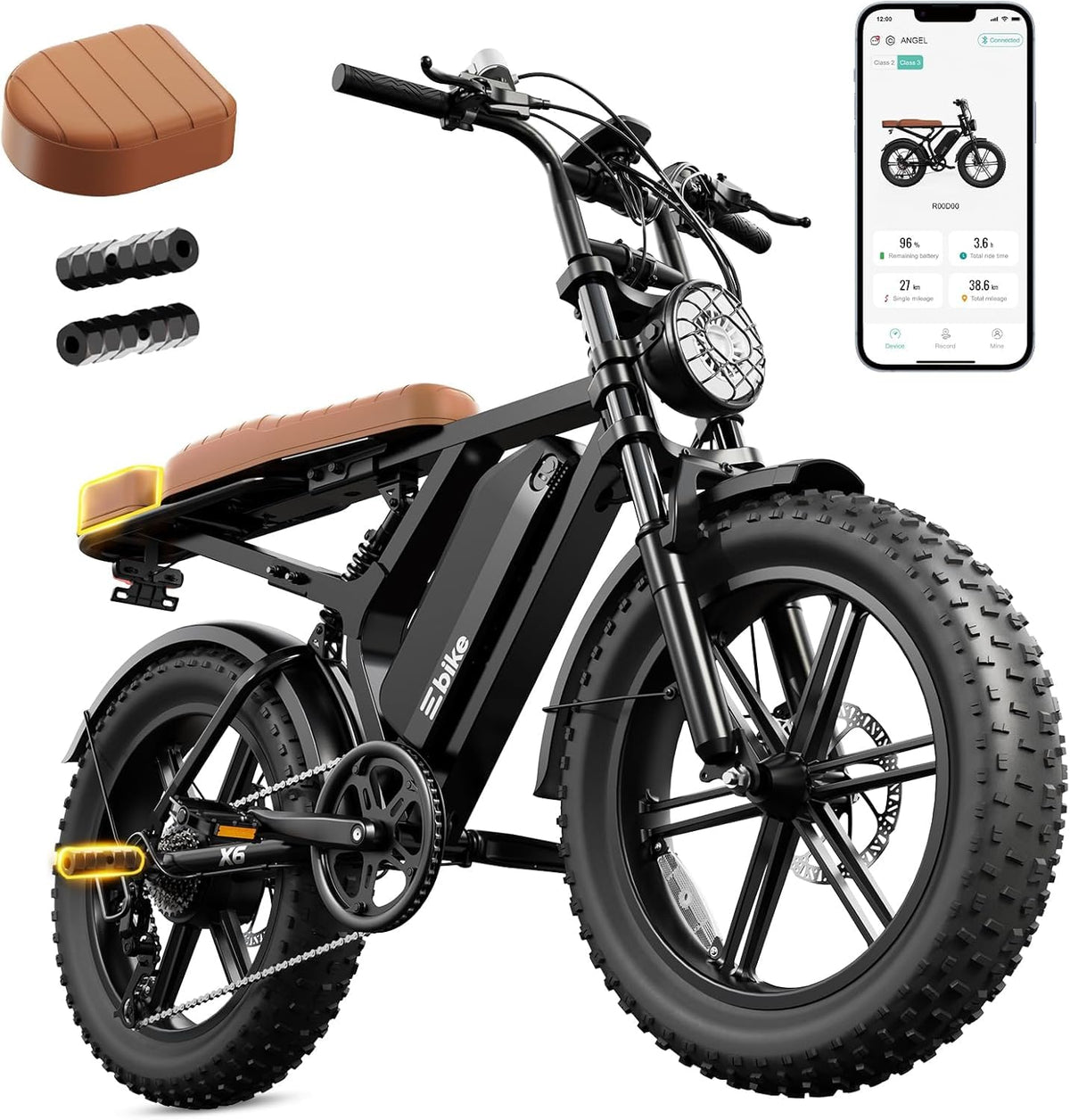 Electric Bike 48V 15 Ah Battery 2000W Peak Motor A967
