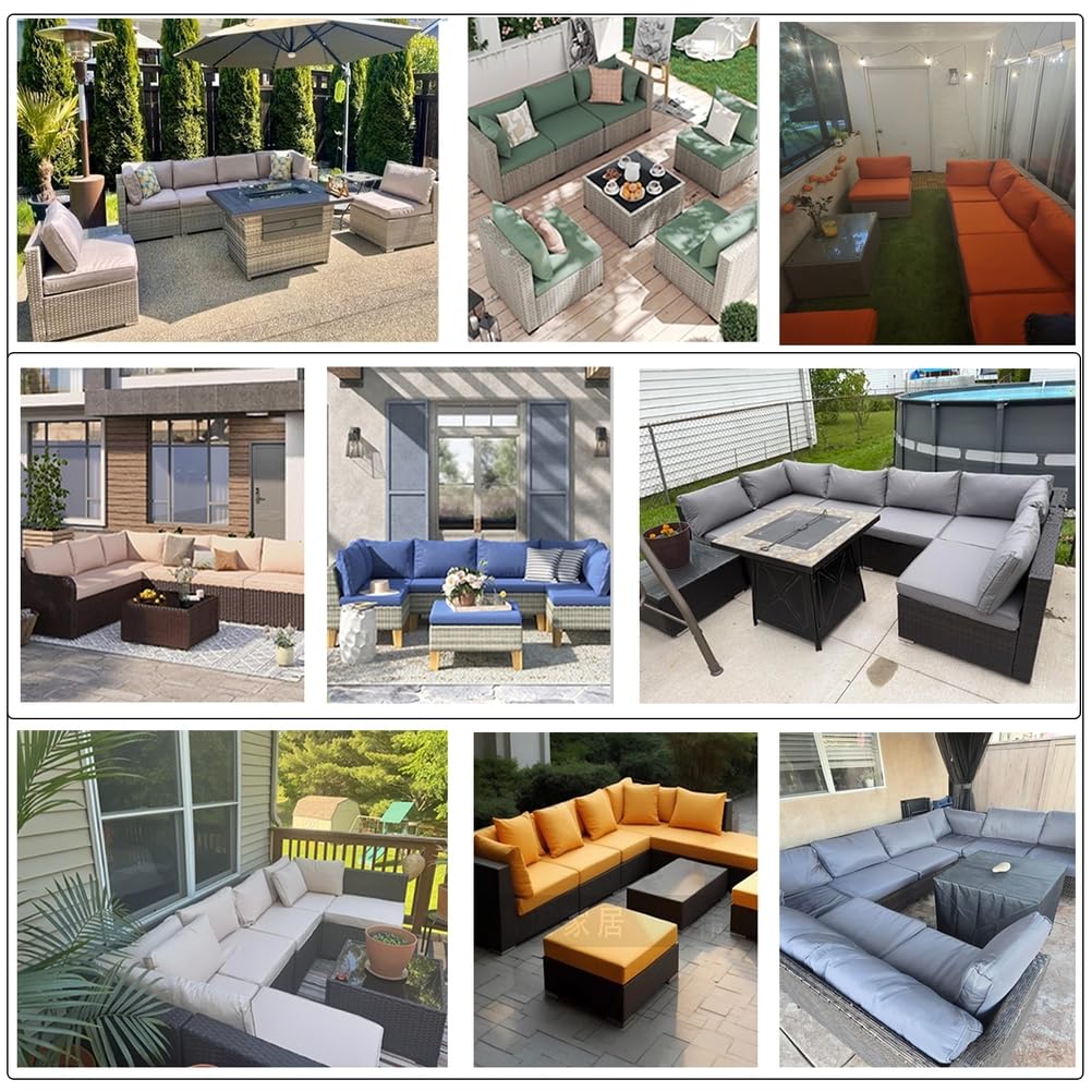 14-Piece Light Blue Outdoor Replacement Cushions M811