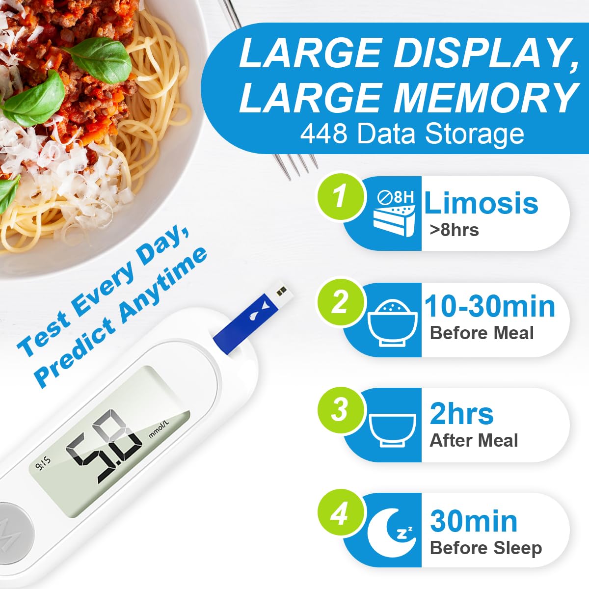 Blood Sugar Monitor Kit with 50 Test Strips & 50 Lancets J428784
