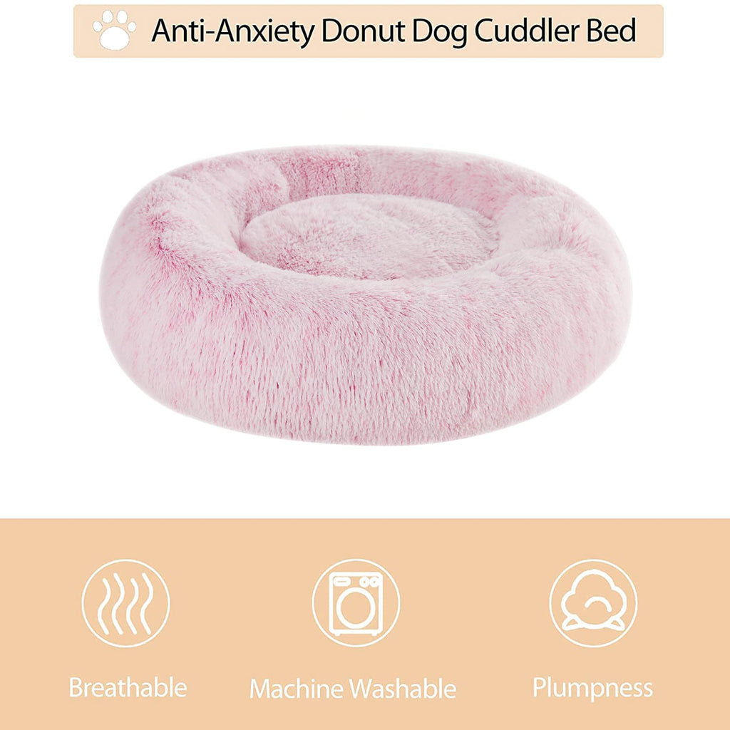 Pink Round Calming Dog Bed L523230