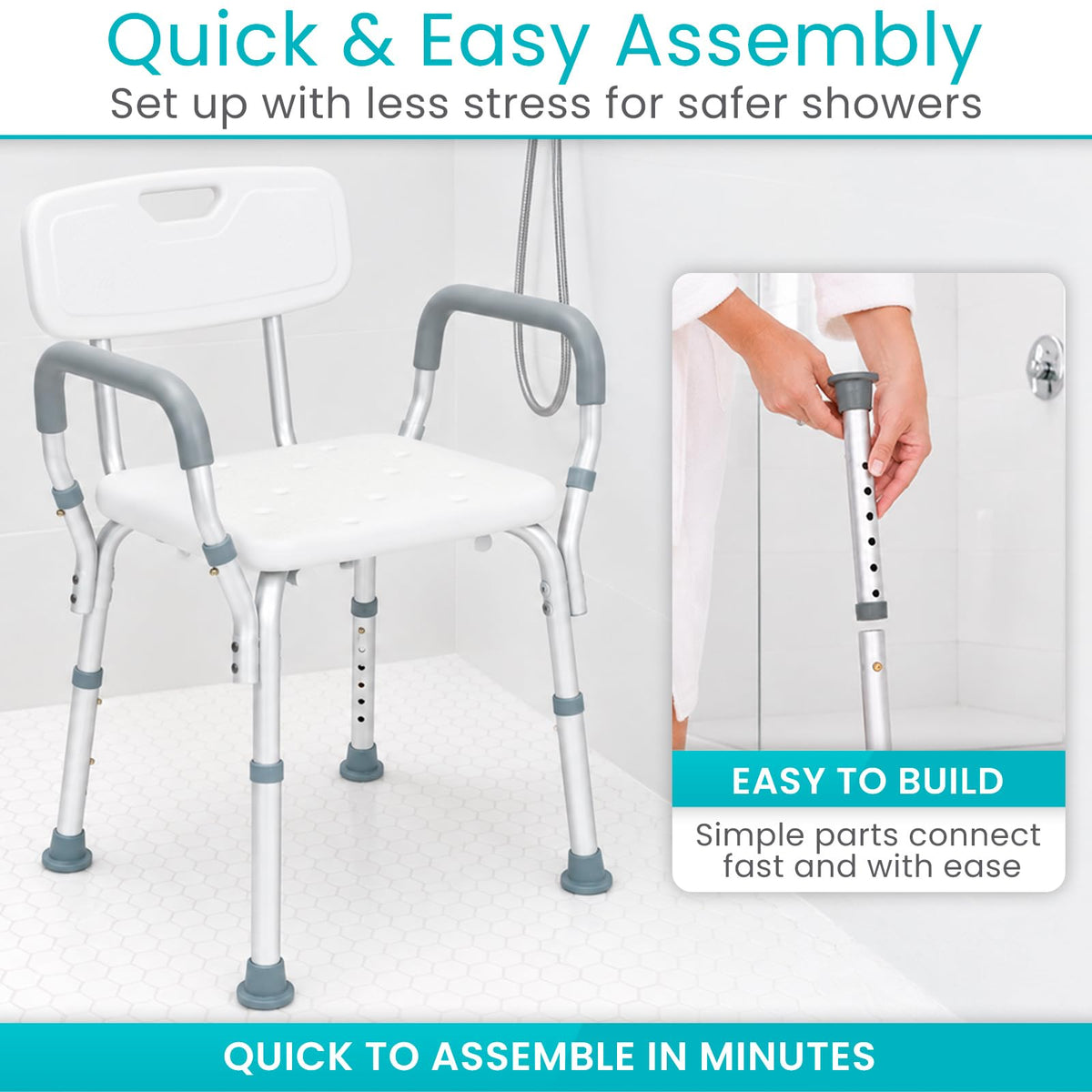 Shower Chair with Arms & Back I73945