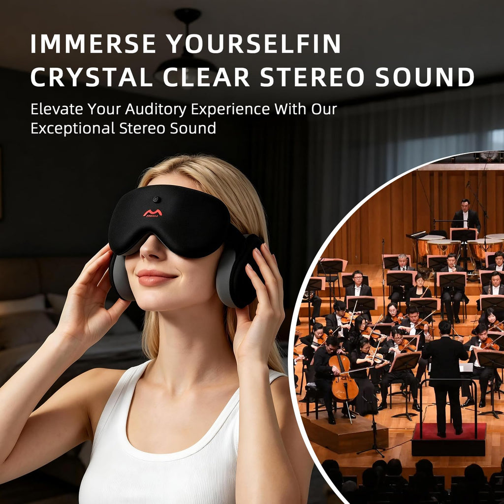 Bluetooth Sleep Mask, White Noise Headphones, 100% Blackout G702308