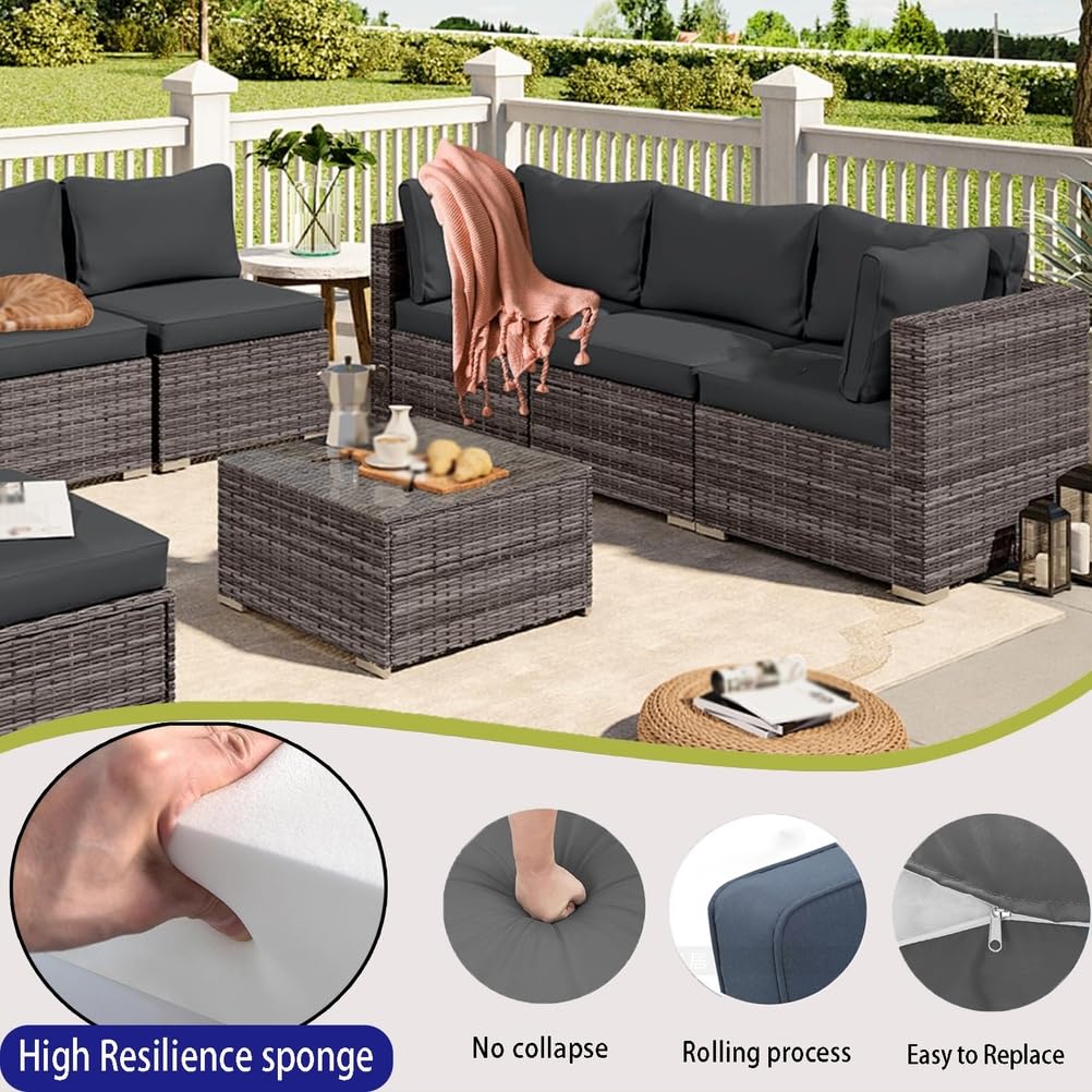 14-Piece Light Blue Outdoor Replacement Cushions M811