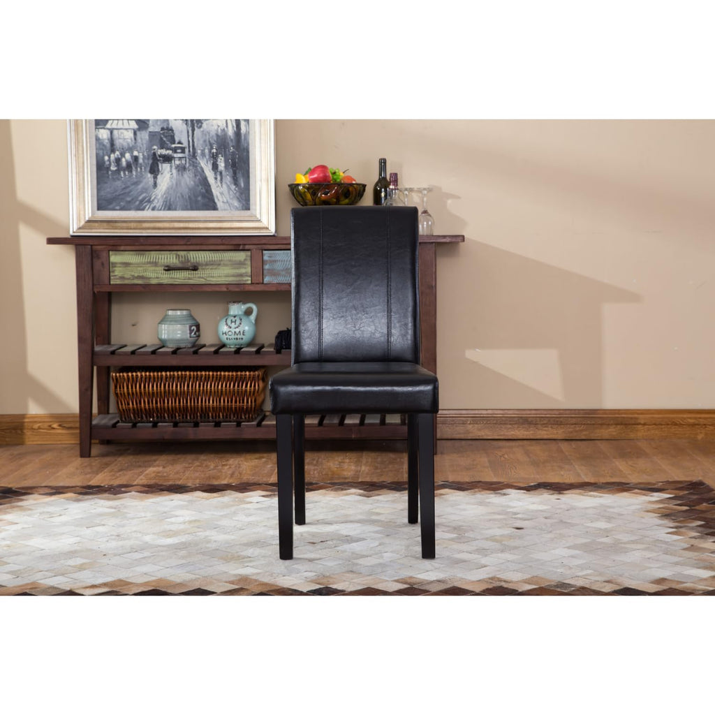 Solid Wood Leatherette Parson Chair Set of 2 G952