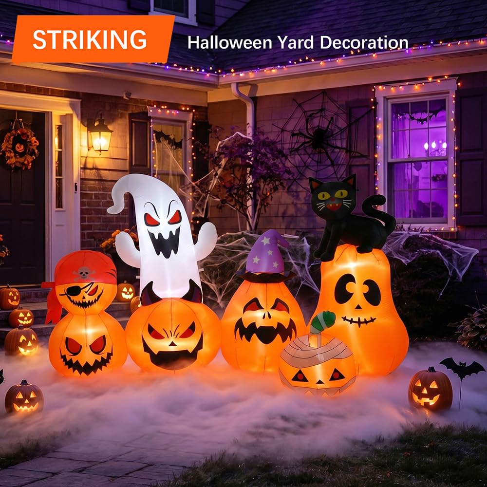 8 FT Inflatable Pumpkin Patch Yard Décor C652