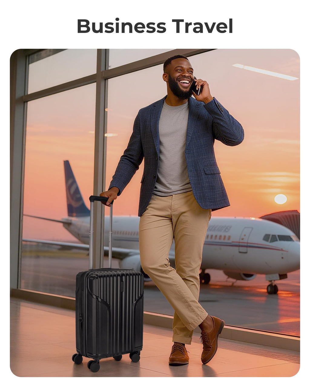 Carry On Luggage with Wheels, Black N667
