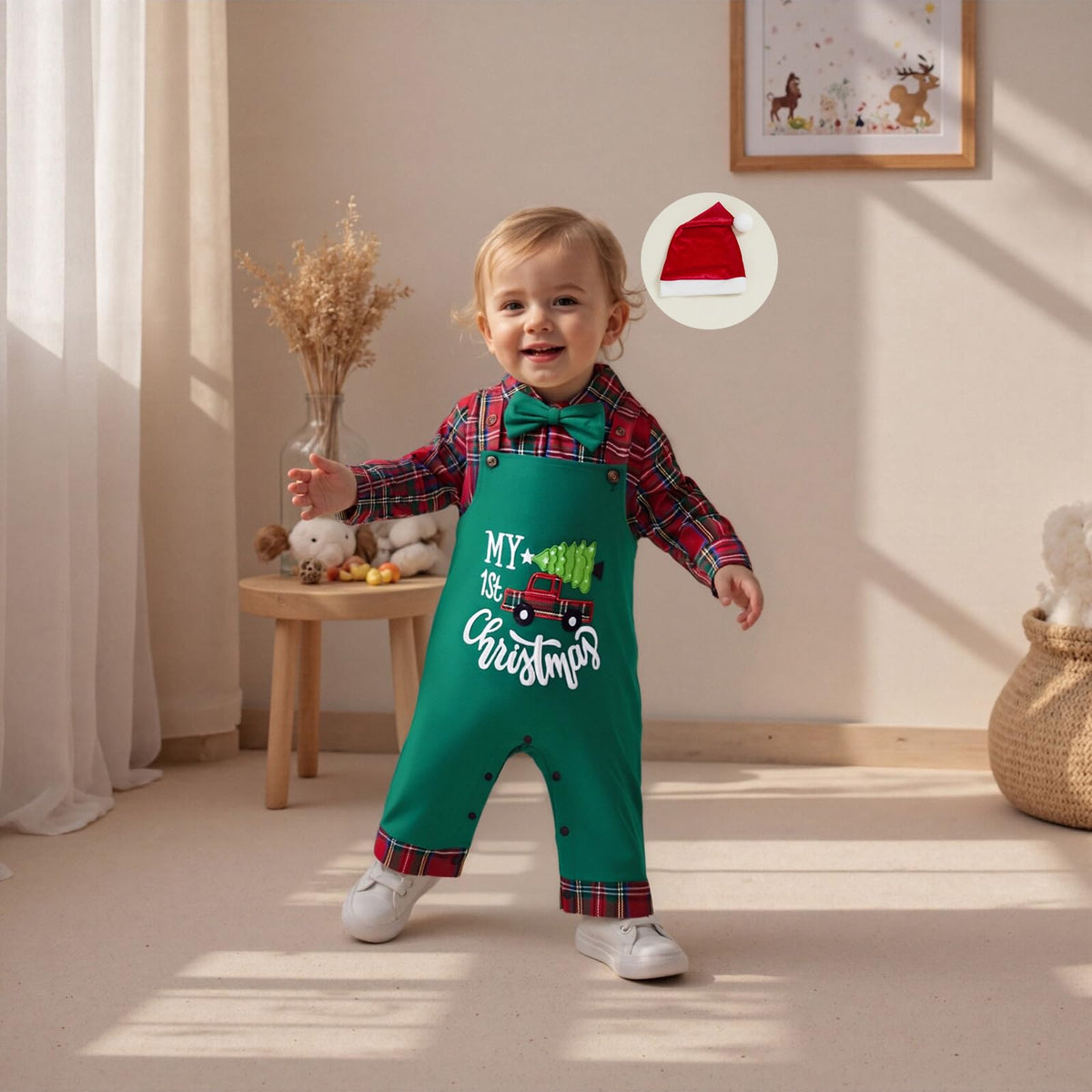 Striped Romper Overalls Pants Set Z36659