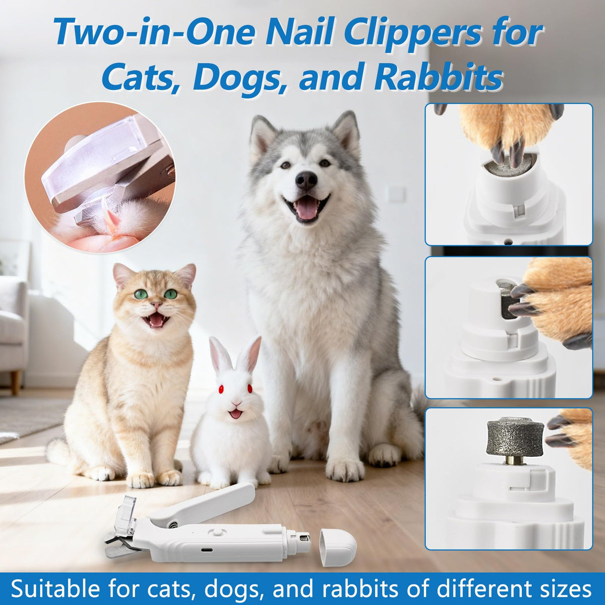 2-in-1 LED Pet Nail Clipper & Grinder with Lights G4626