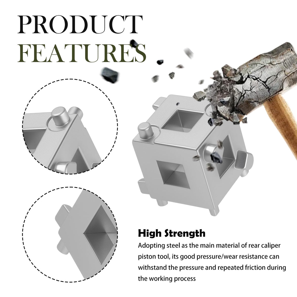 Brake Caliper Compression Tool with 3/8" Square Drive Hole R4370