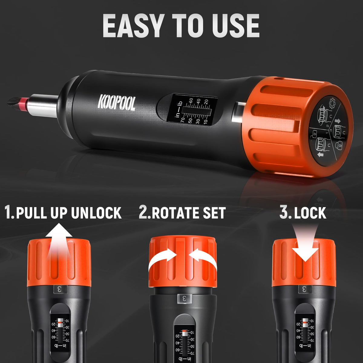 46Pcs Torque Screwdriver Set 1/4" 10-70 in-lb U860