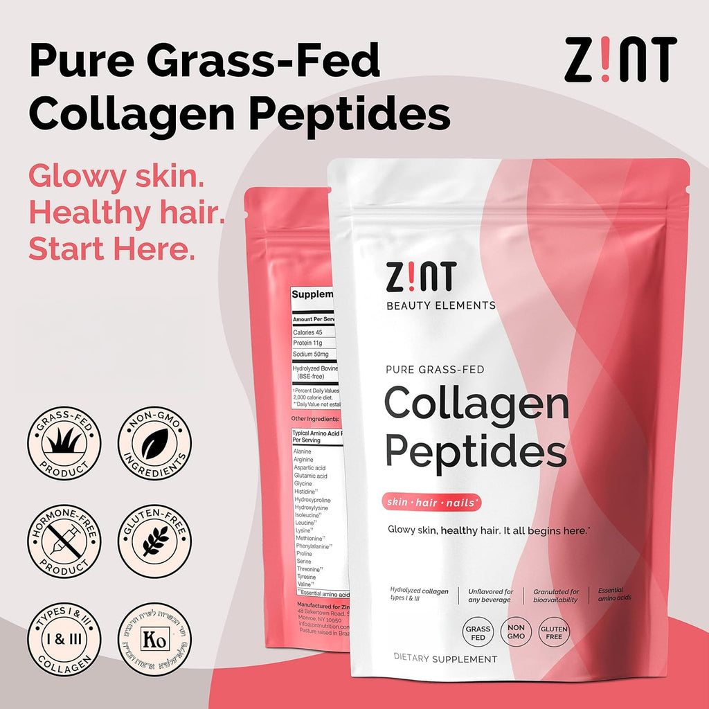 Collagen Peptides Powder 32 oz Grass-Fed Hydrolyzed Type I & III Unflavored E97003