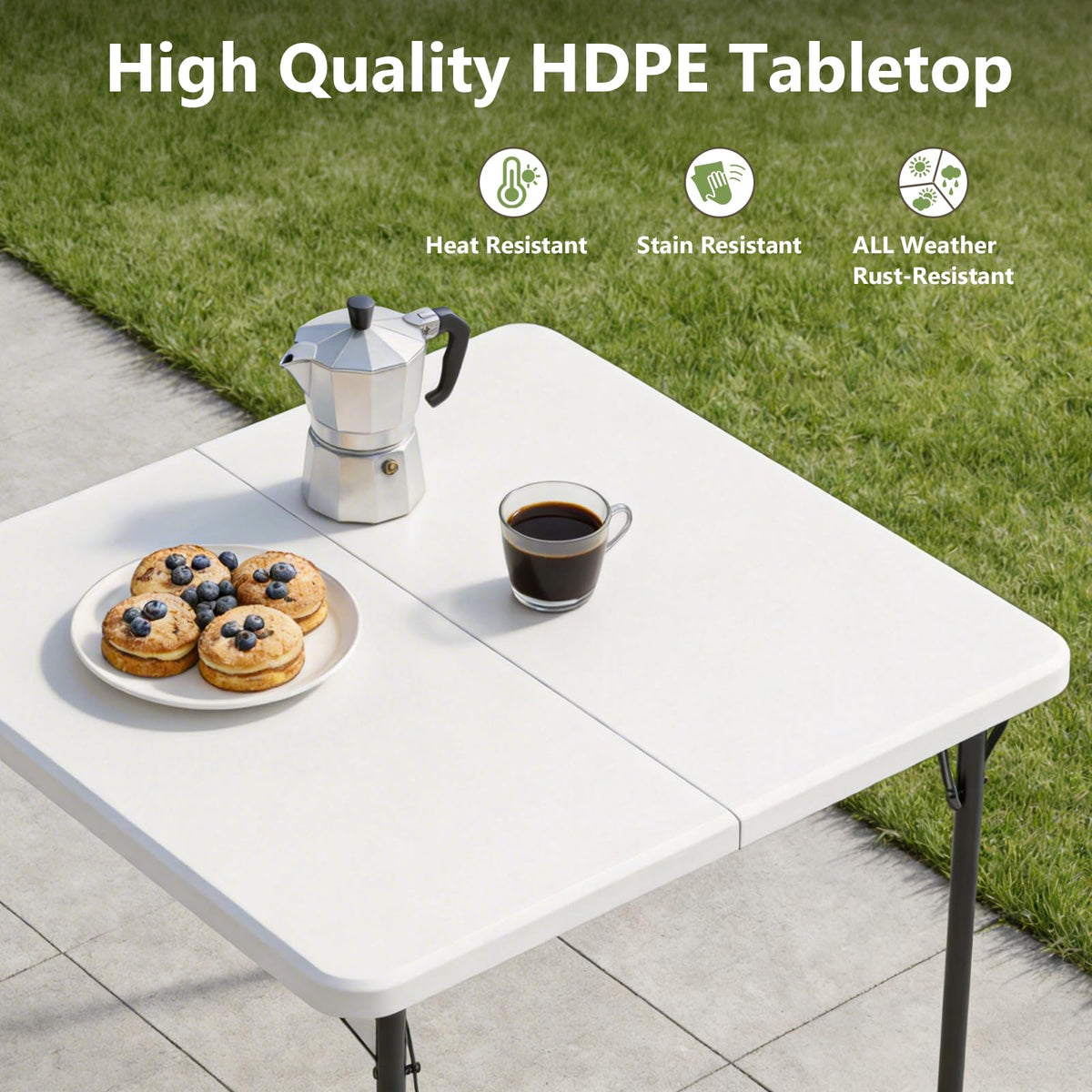 36 Inch Square Folding Card Table with Carrying Handle D305