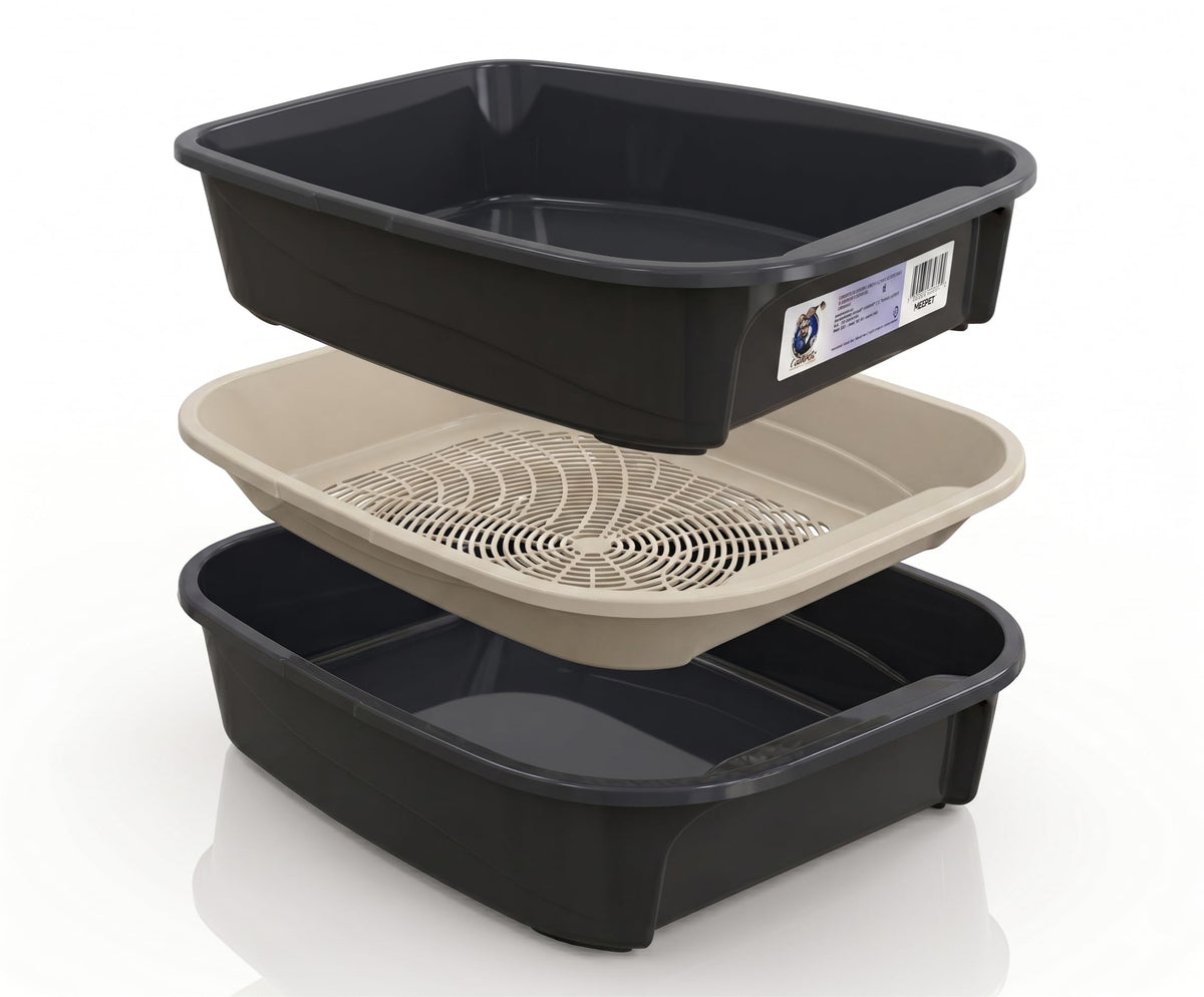 Black Sifting Cat Litter Box W272