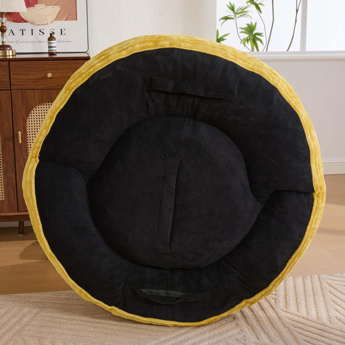 Oversized Corduroy Bean Bag Chair with 3 Pillows A51452