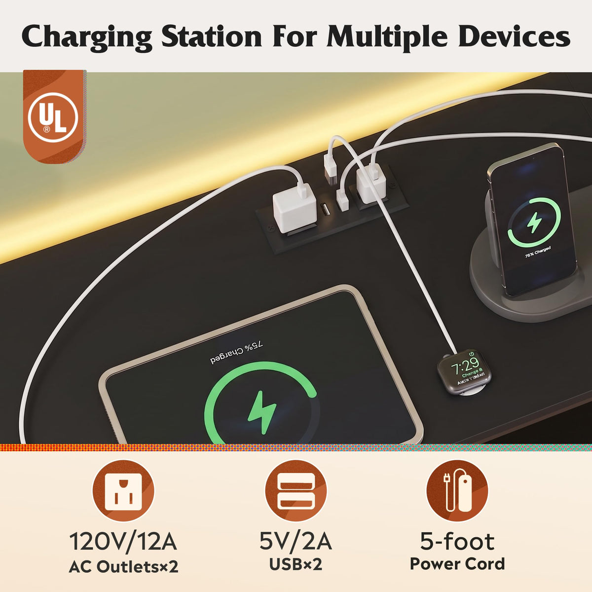 Black 8 Drawer Dresser TV Stand X6912