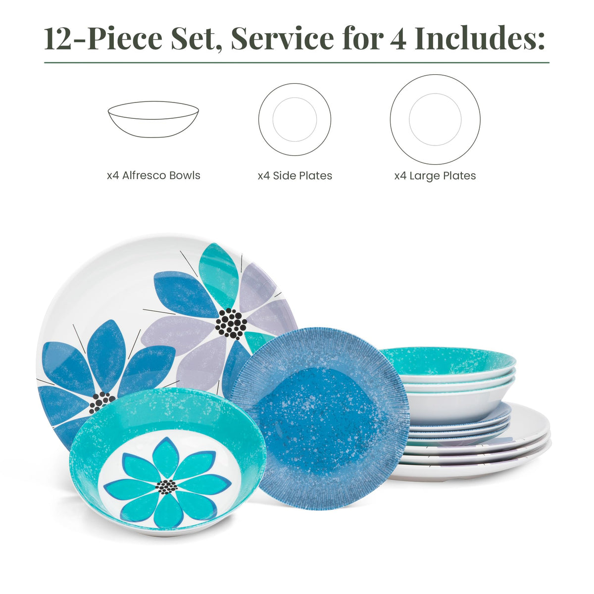 12-Piece Melamine Dinnerware Set X417