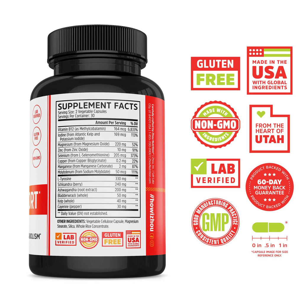 Thyroid Support Supplement 60 Veggie Capsules M131