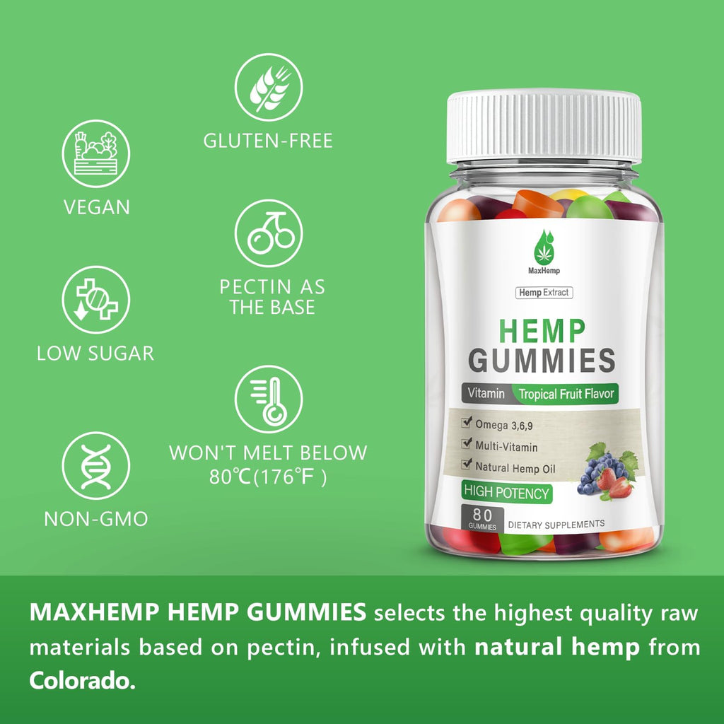 Hemp Gummies 100% Natural Organic Vegan 3 Packs H644