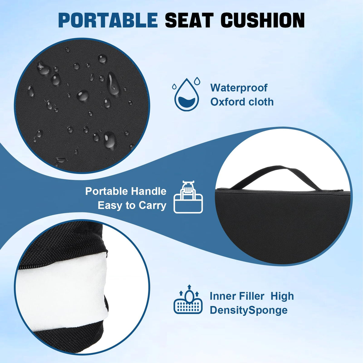 2 Pcs Stadium Seat Cushions with Handle C878418