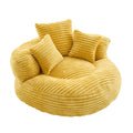 Oversized Corduroy Bean Bag Chair with 3 Pillows A51452