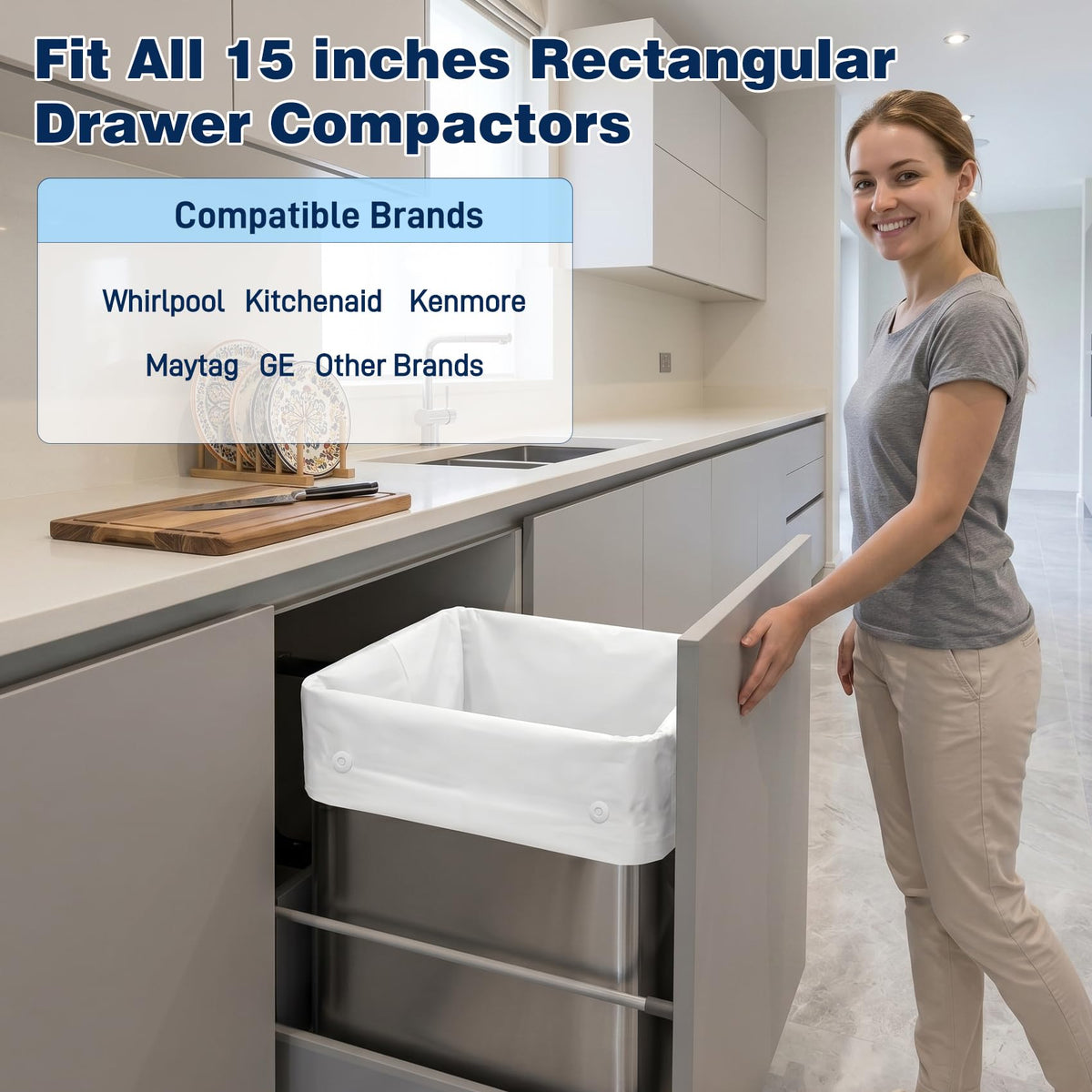 60-pack Trash Compactor Bags with Pre-punched Holes Y414