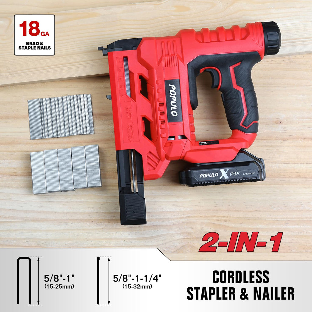 18 Gauge 2 In 1 Cordless Brad Nailer Stapler D54100